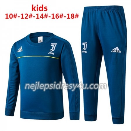 Dětské Juventus Tréninkový Mikina Soupravy 2017-18 Modrá